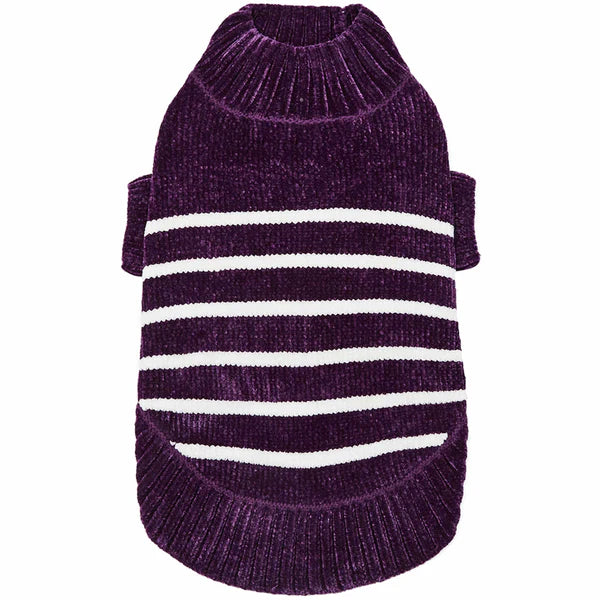 Blueberry Pet Ultra Soft Chenille Sweater Dark Plum
