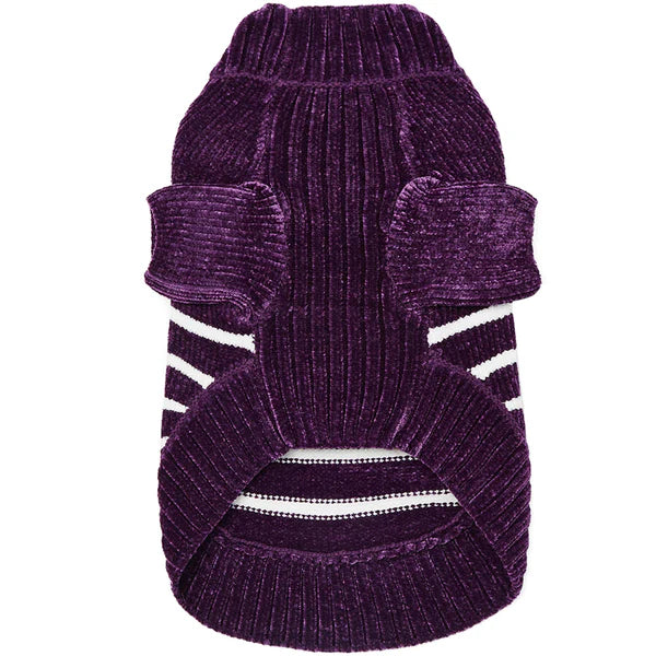 Blueberry Pet Ultra Soft Chenille Sweater Dark Plum