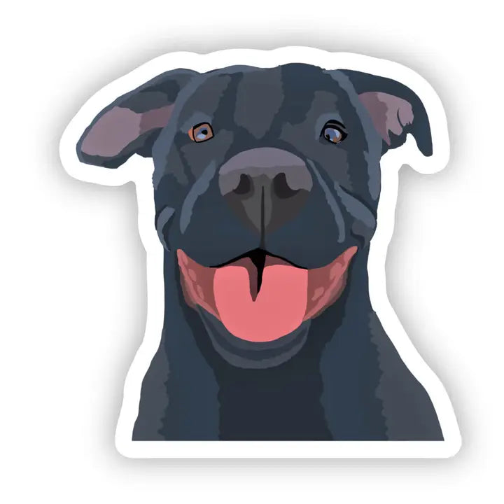 Happy Sploot Designs Vinyl Sticker - Black Pit Bull Terrier