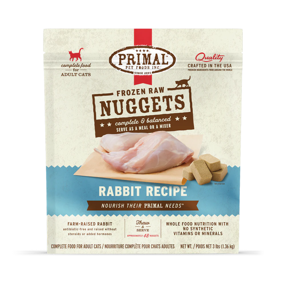 Primal Cat Frozen Rabbit Nuggets