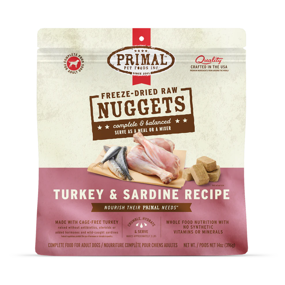 Primal Freeze Dried Turkey & Sardine Nuggets