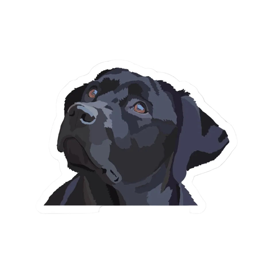 Happy Sploot Designs Vinyl Sticker - Black Labrador Retriever II
