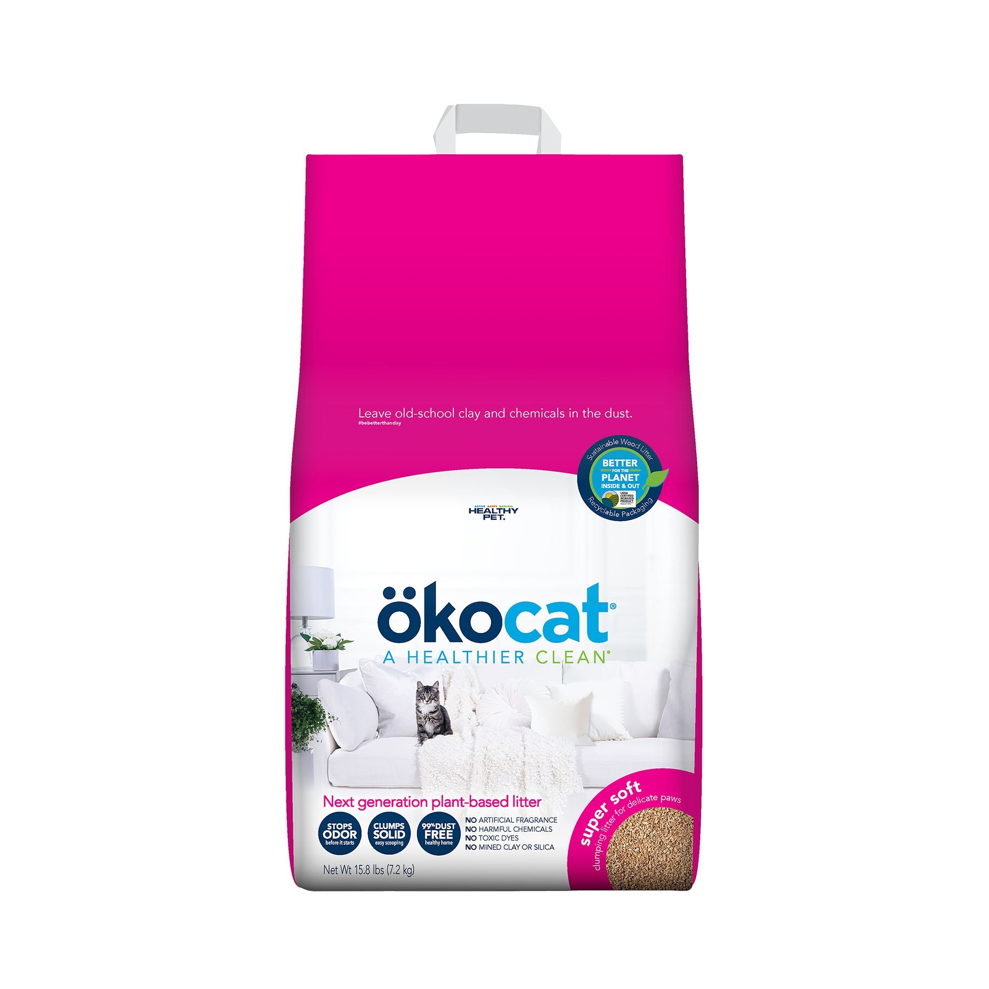 Okocat Super Soft Clumping Natural Wood Litter