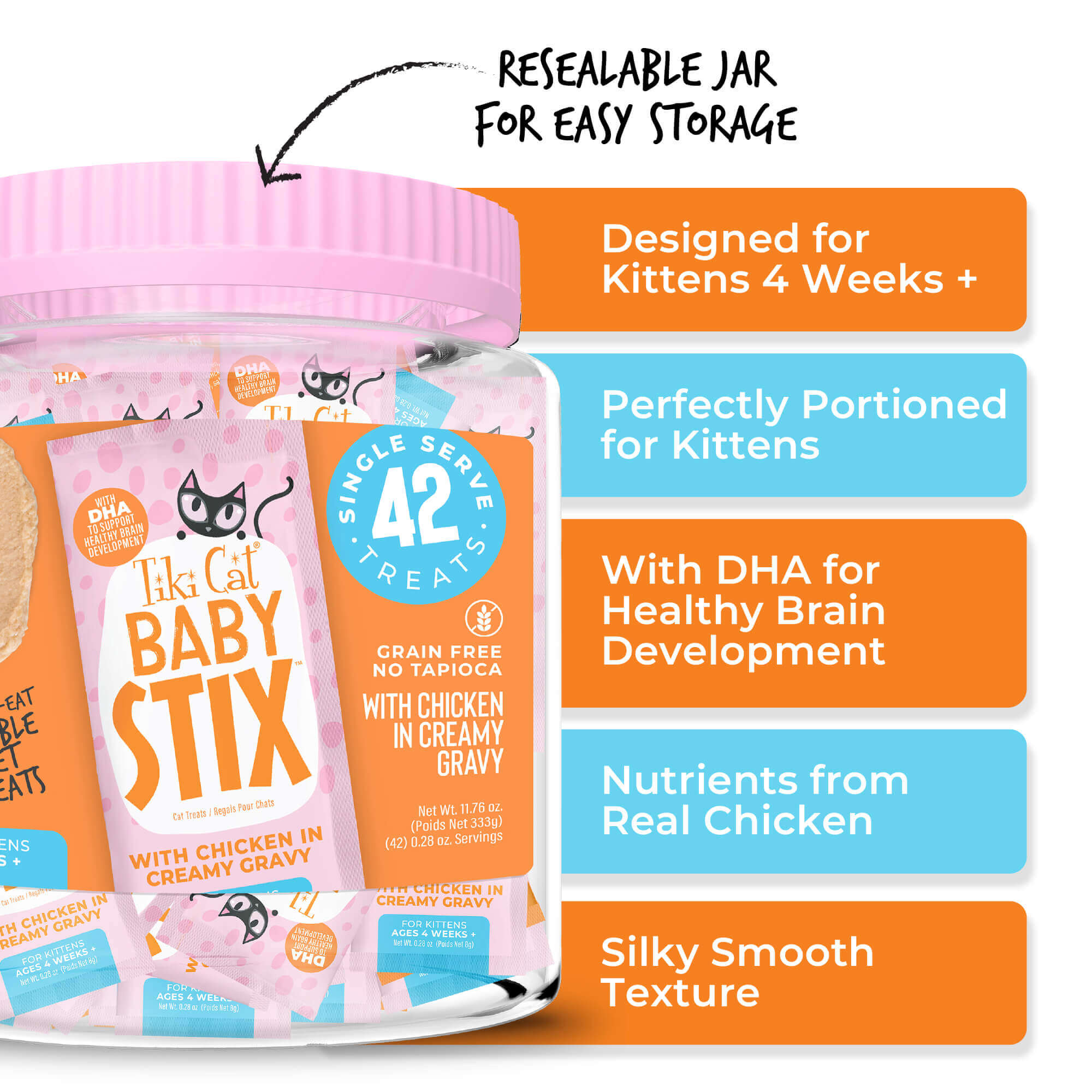 Tiki Cat Baby Stix 42-Pack Tub