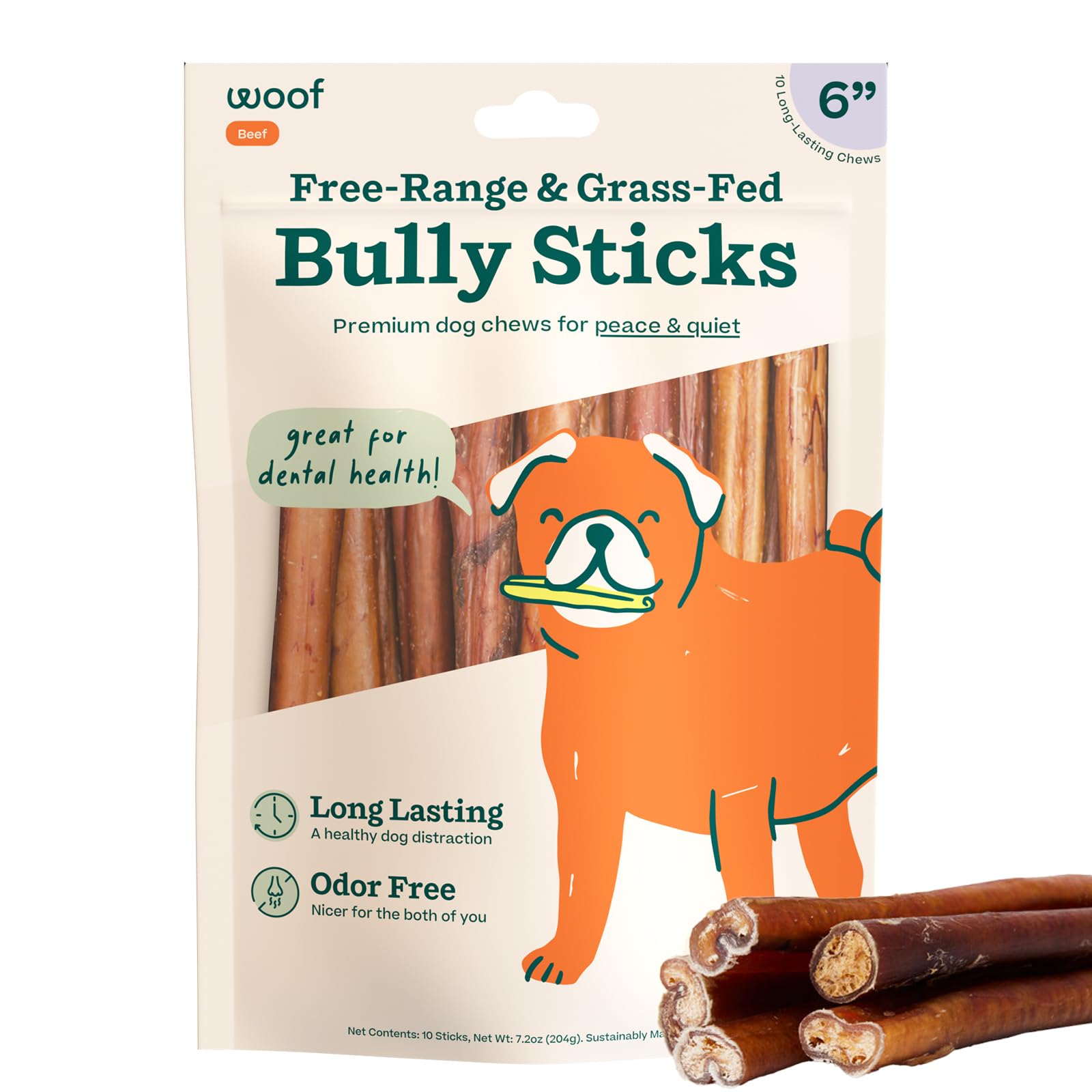 Woof BullySafe Bully Sticks 6"