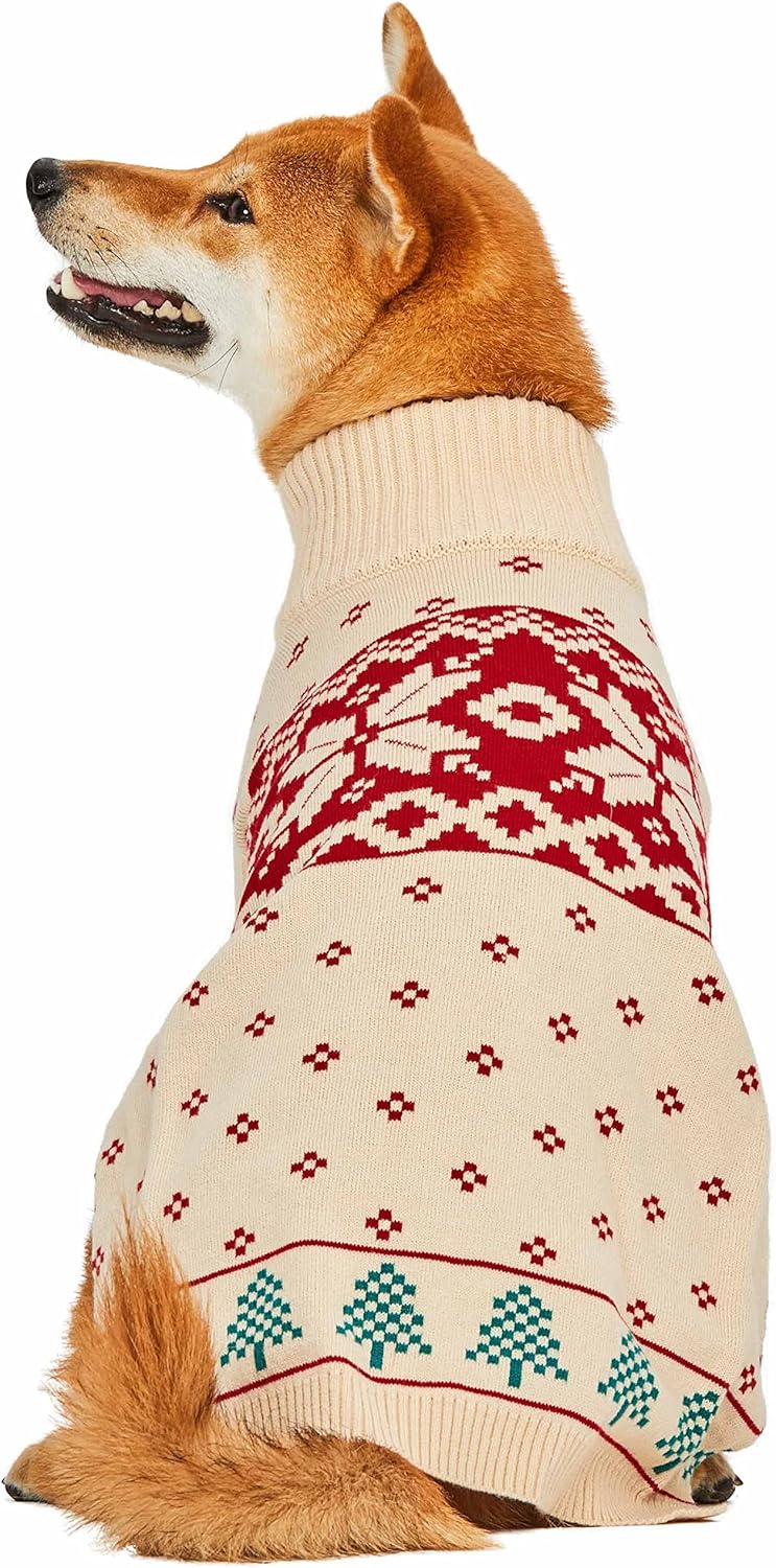 Blueberry Pet Dog Sweater Christmas Tree & Snowflake