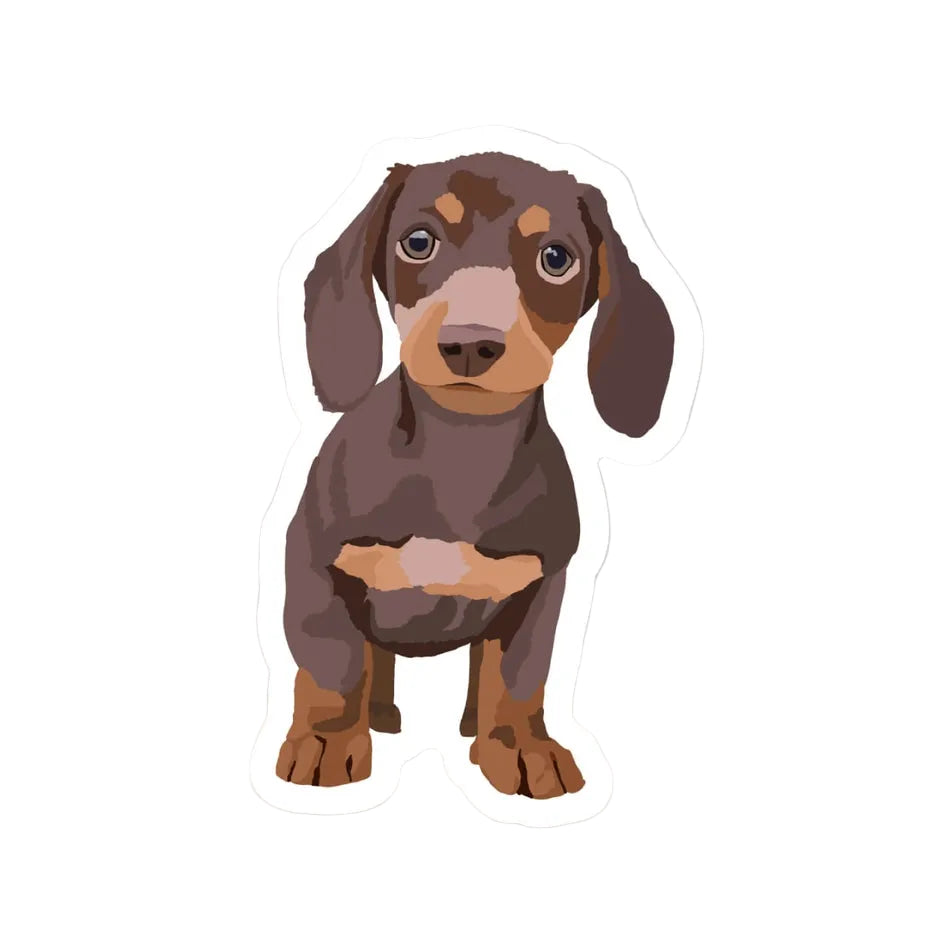 Happy Sploot Designs Vinyl Sticker - Brown Dachshund