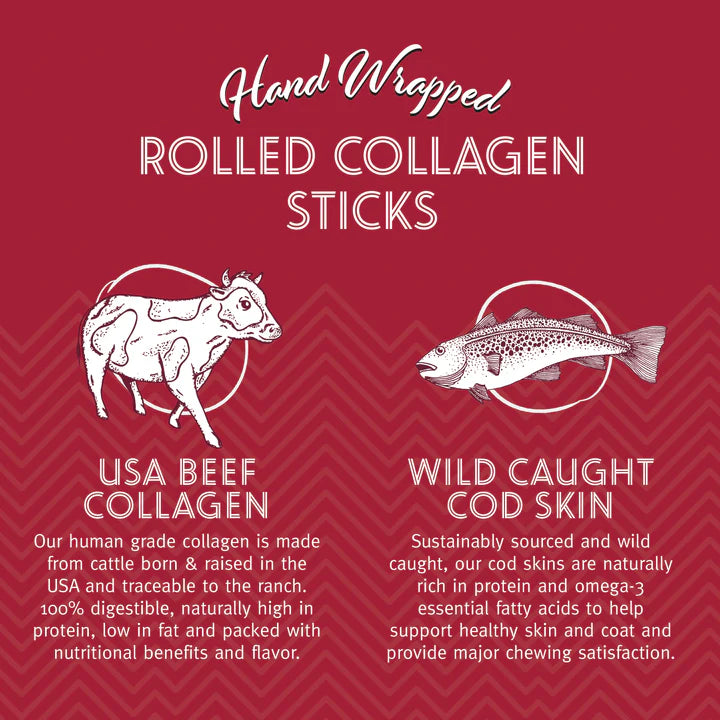 Icelandic+ Rolled Beef Collagen Stick Wrapped with Cod Skin