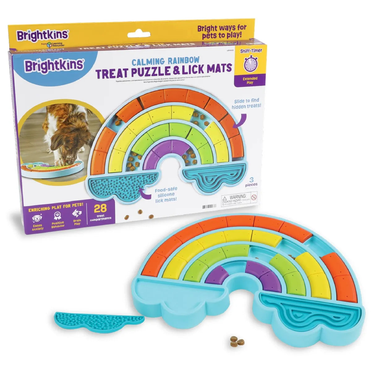 Brightkins Calming Rainbow Treat Puzzle & Lick Mat