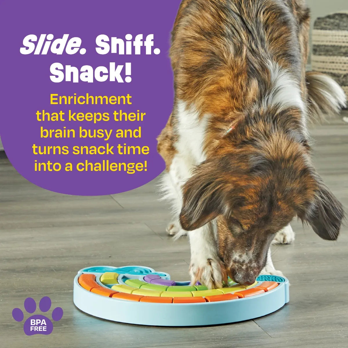 Brightkins Calming Rainbow Treat Puzzle & Lick Mat