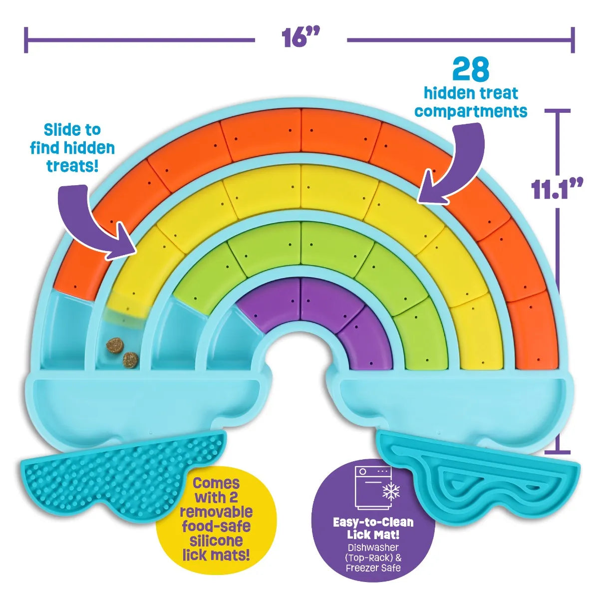 Brightkins Calming Rainbow Treat Puzzle & Lick Mat