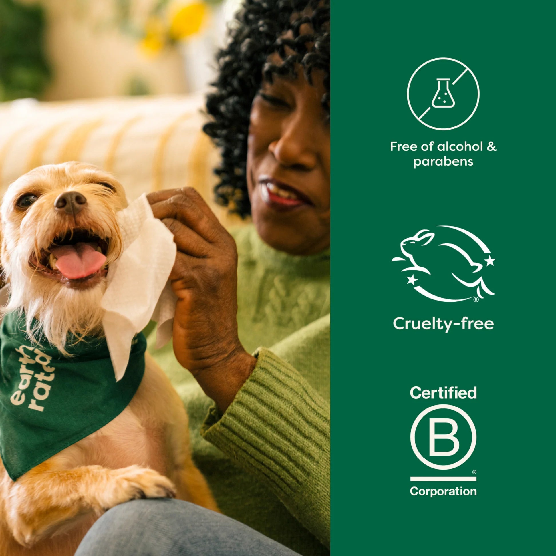 Earth Rated White Tea & Basil Grooming Wipes