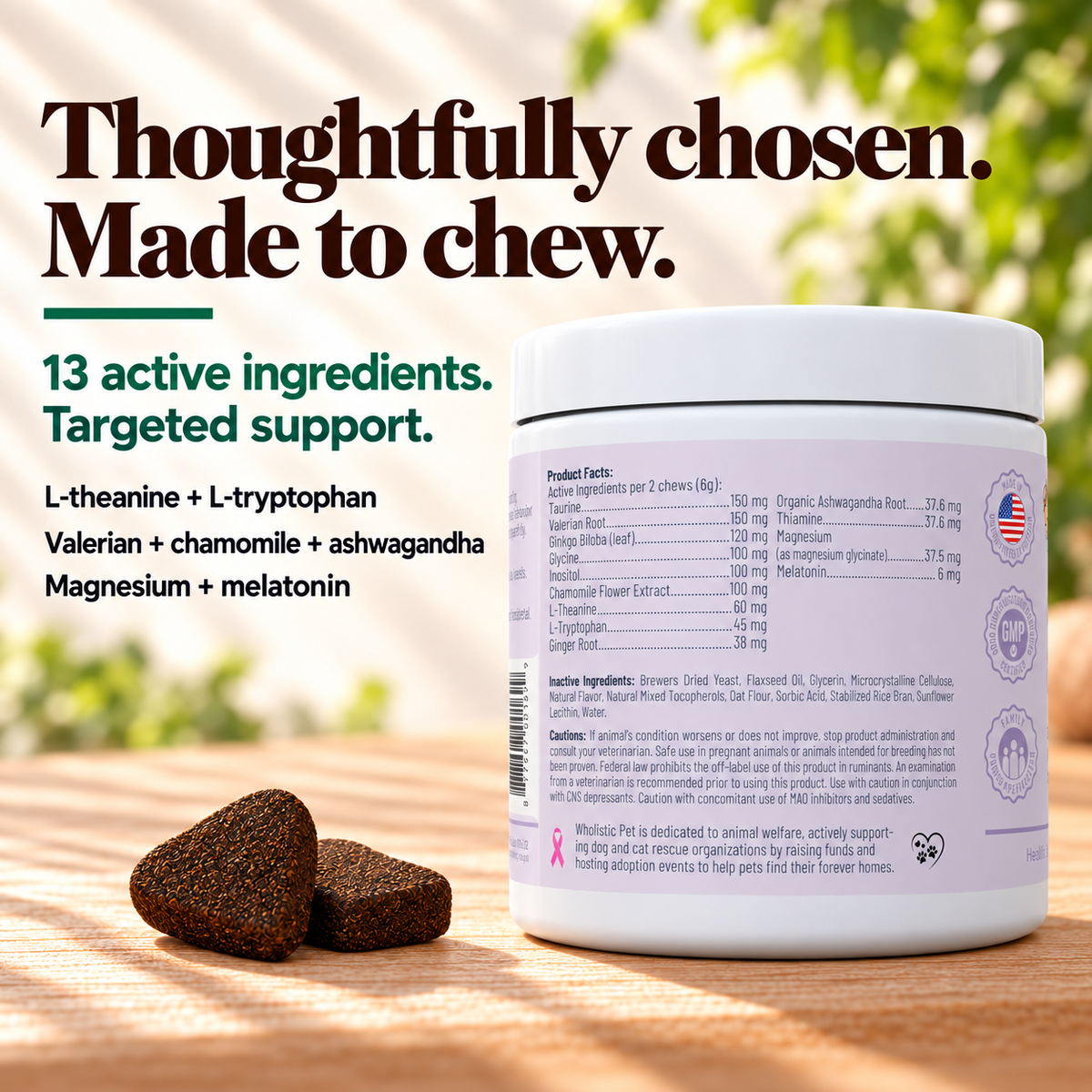 Wholistic Pet Calm & Relaxed Soft Chews