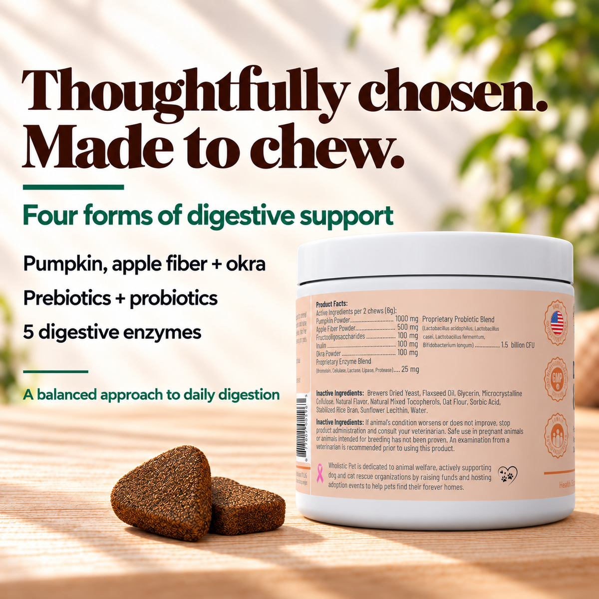 Wholistic Pet Digest and Balance Soft Chews
