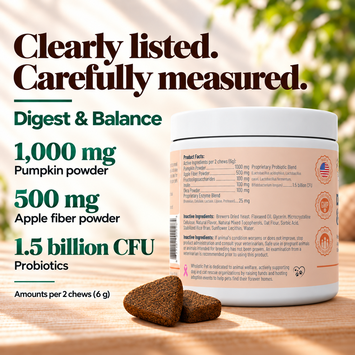 Wholistic Pet Digest and Balance Soft Chews