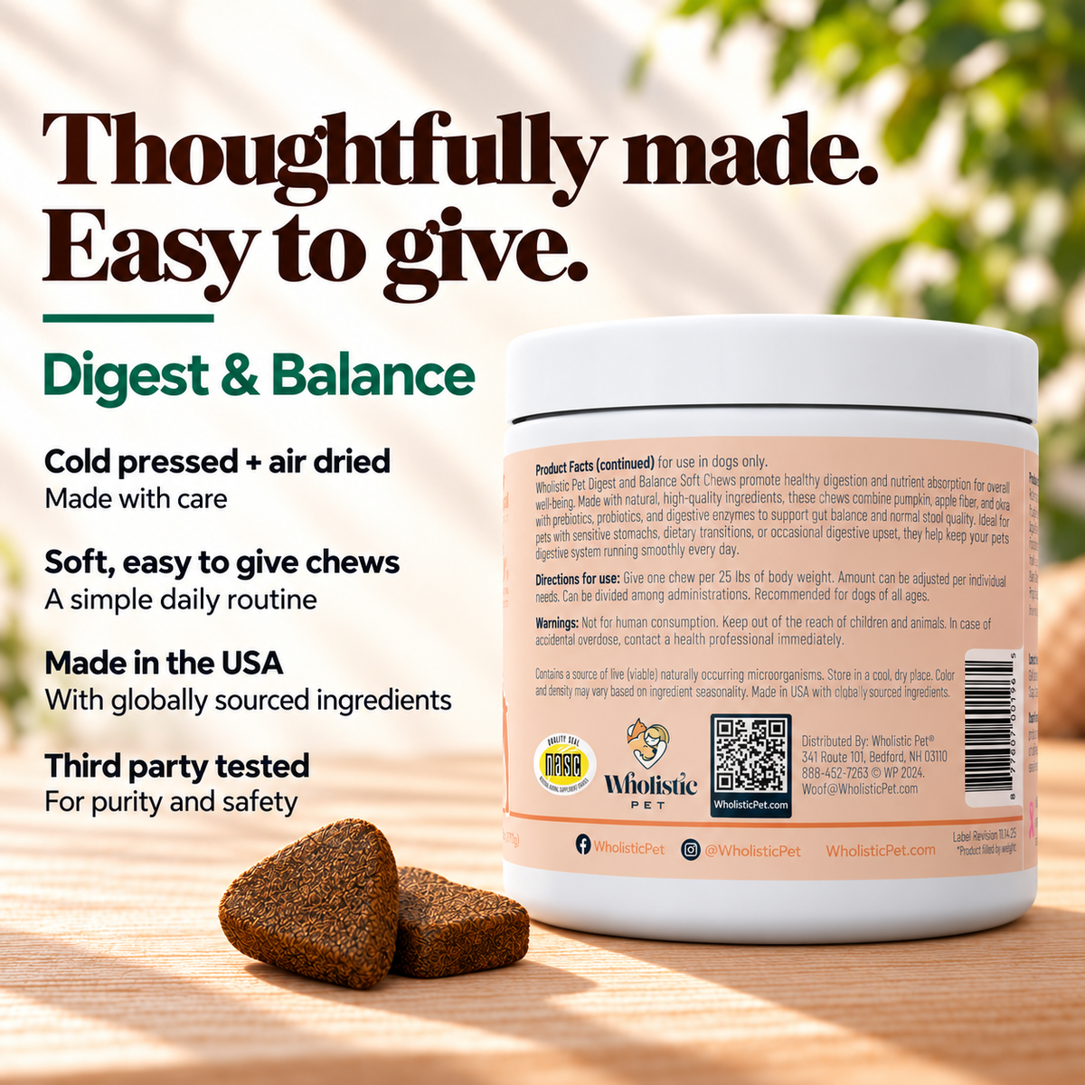 Wholistic Pet Digest and Balance Soft Chews