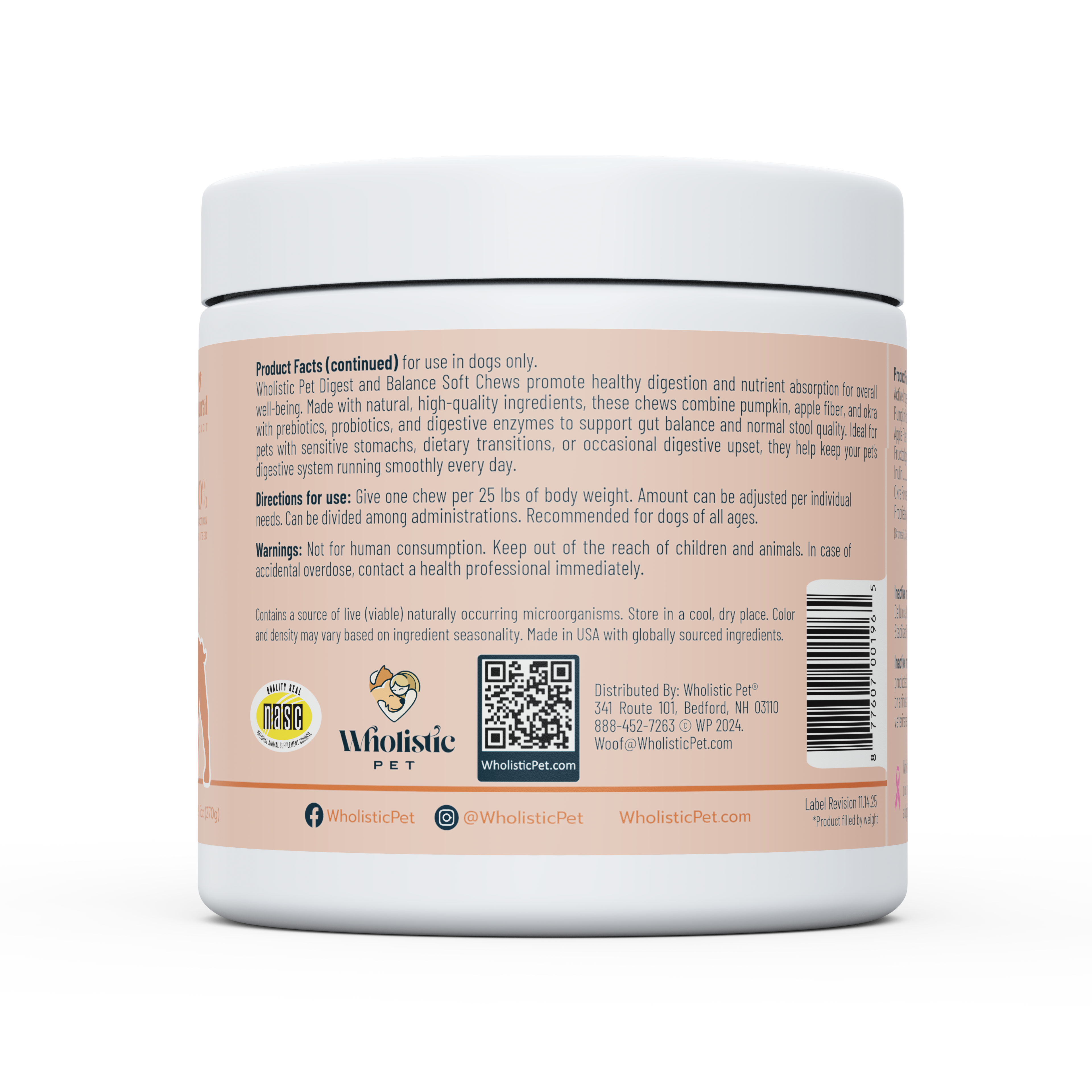 Wholistic Pet Digest and Balance Soft Chews