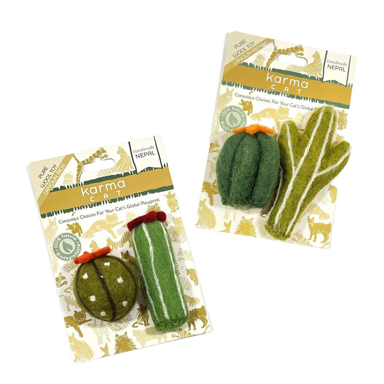 Karma Cat Succulents Wool Cat Toy 2-Pack