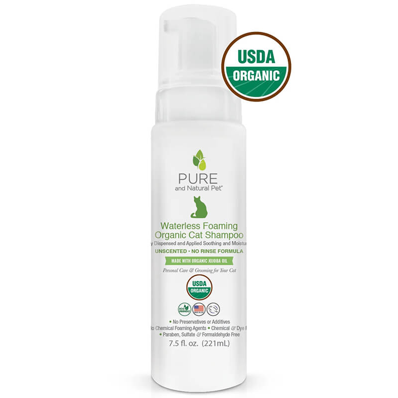 Pure and Natural Pet Organic Waterless Foaming Cat Shampoo