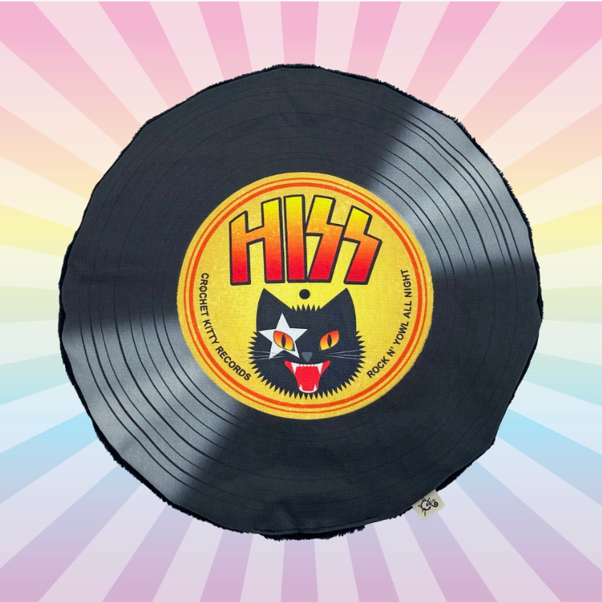 Crochet Kitty Record Mat - HISS