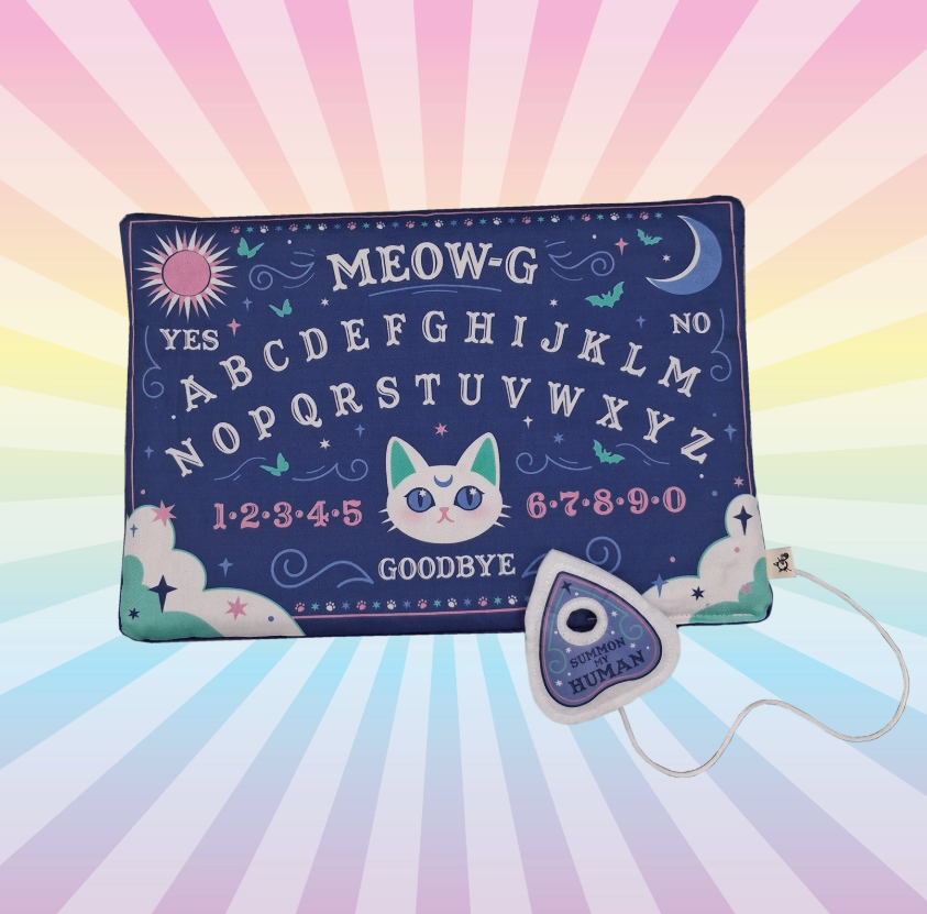 Crochet Kitty Halloween Spirit Board Catnip Mat