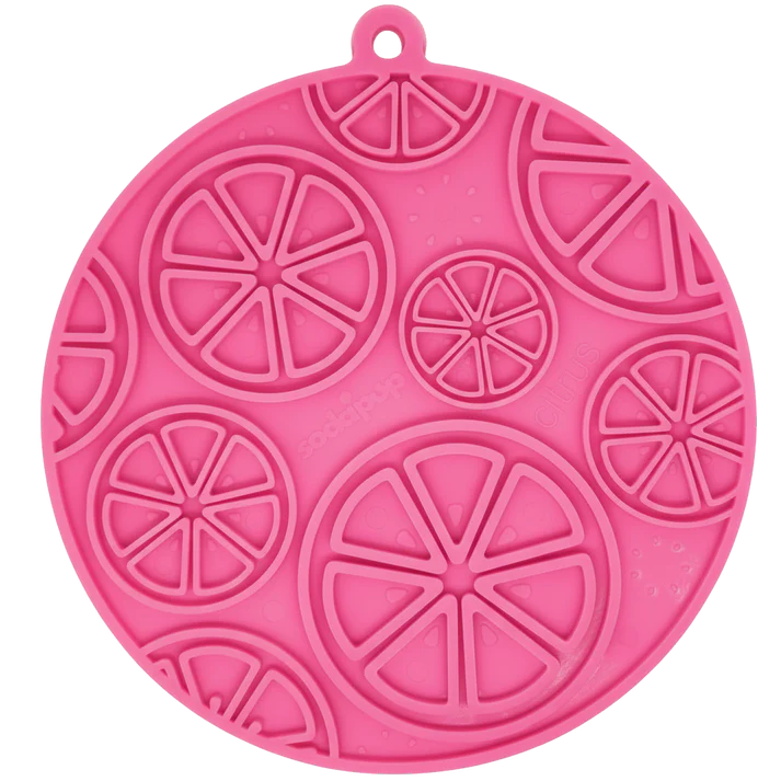 SodaPup Pink Citrus Design Mat with Suction Cups