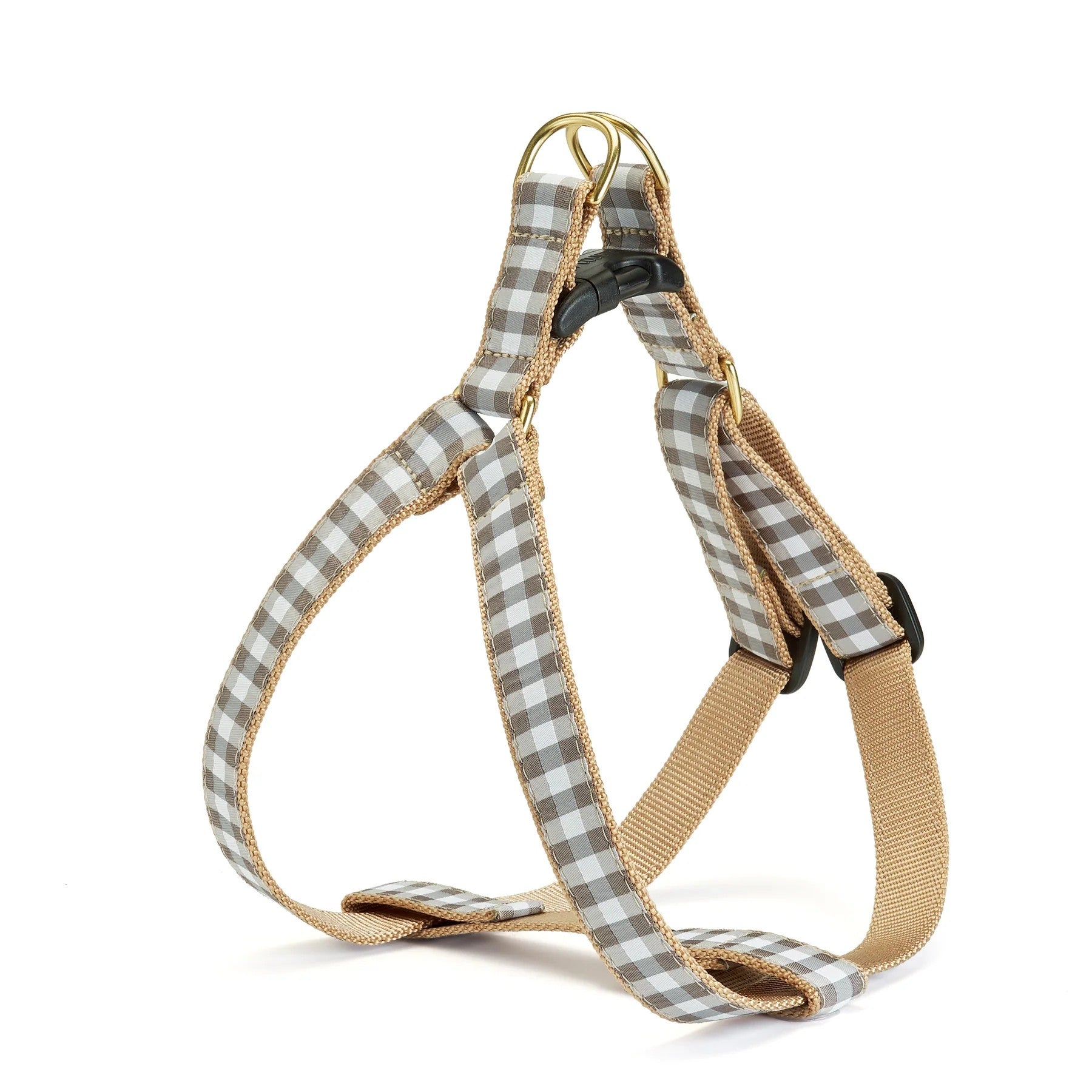 Up Country Dog Harness Gray Buffalo Check