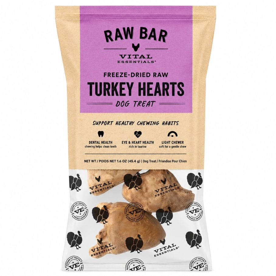 Vital Essentials Raw Bar Freeze-Dried Turkey Hearts