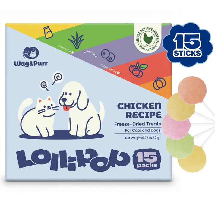 Wag & Purr Freeze-Dried Chicken Lollipops 15-Pack