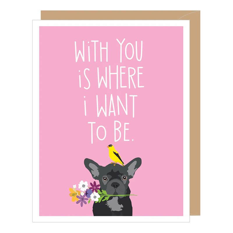 Apartment 2 Cards Valentines Day Card - French Bulldog