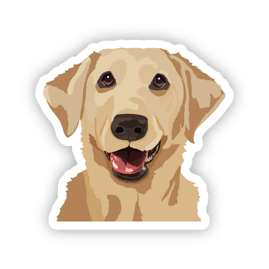 Happy Sploot Designs Vinyl Sticker - Yellow Labrador Retriever