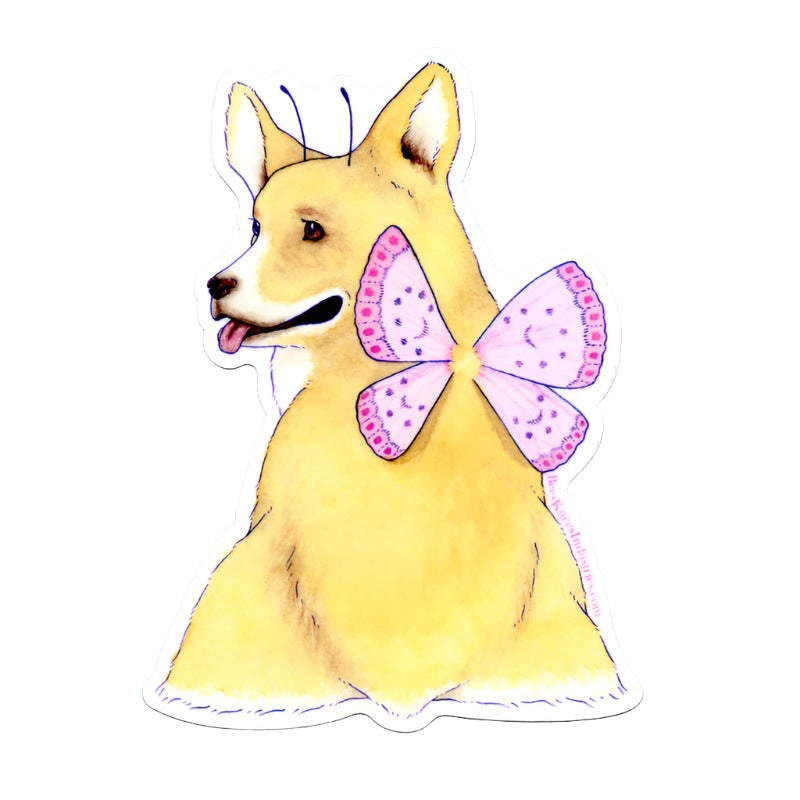 Bee's Knees Industries Corgi Faerie Vinyl Sticker