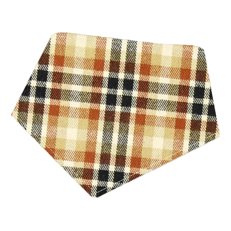 Bibby Bubby Flannel Bandana - Orange Navy Plaid