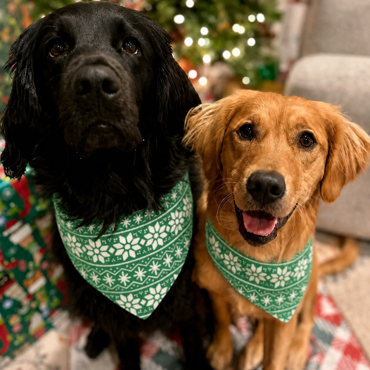 Bibby Bubby Bandana - Green Fair Isle