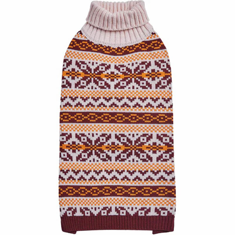 Blueberry Pet Fair Isle Dog Sweater Pink