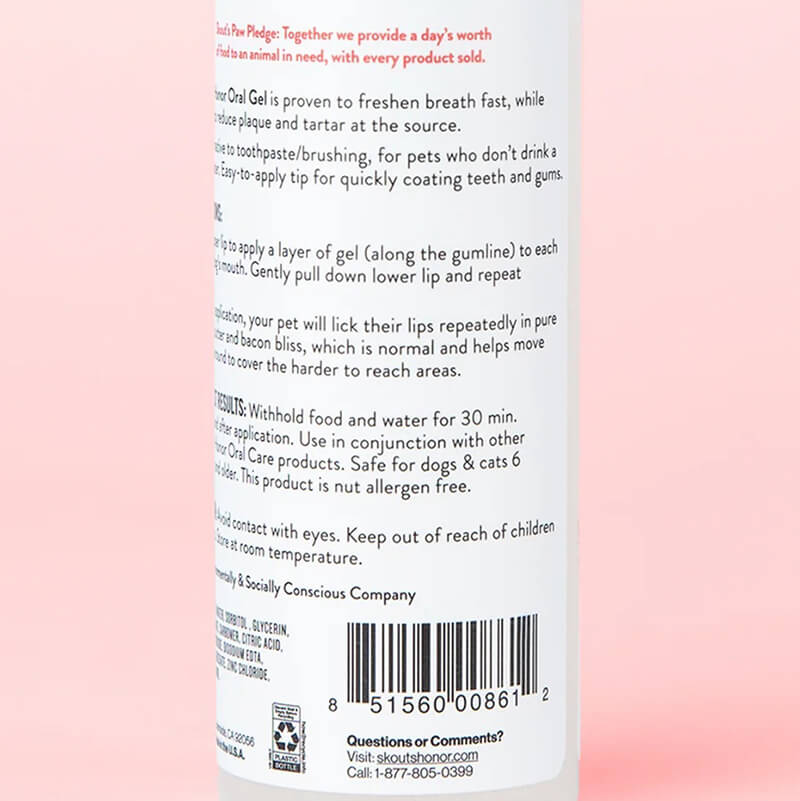 Skout's Honor Brushless Oral Care Gel Peanut Butter & Bacon