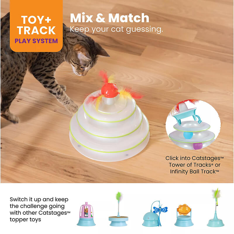 Catstages Tower of Track with Spinning Catnip Toy