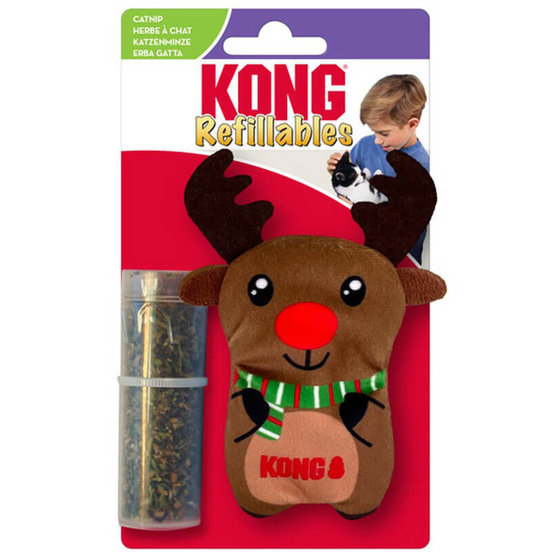 Kong Cat Holiday Refillable Reindeer