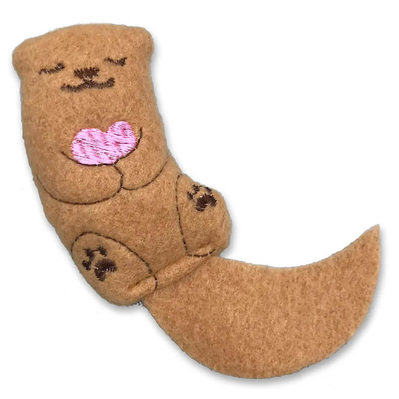 Crochet Kitty Otter with Convo Heart Twin Pack Cat Toys
