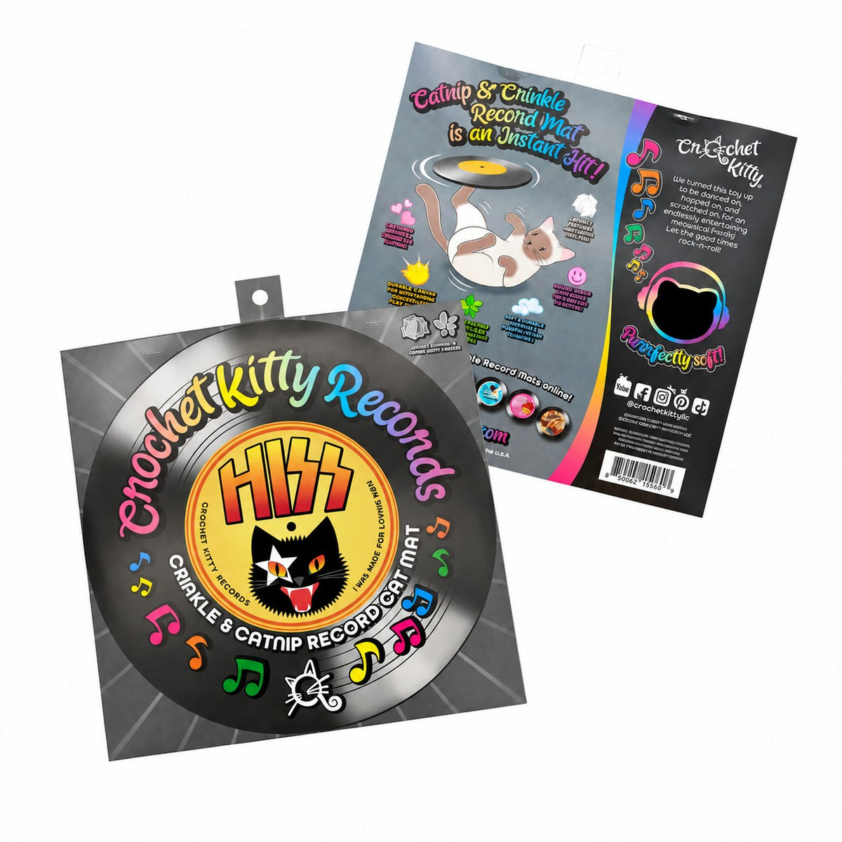 Crochet Kitty Record Mat - HISS
