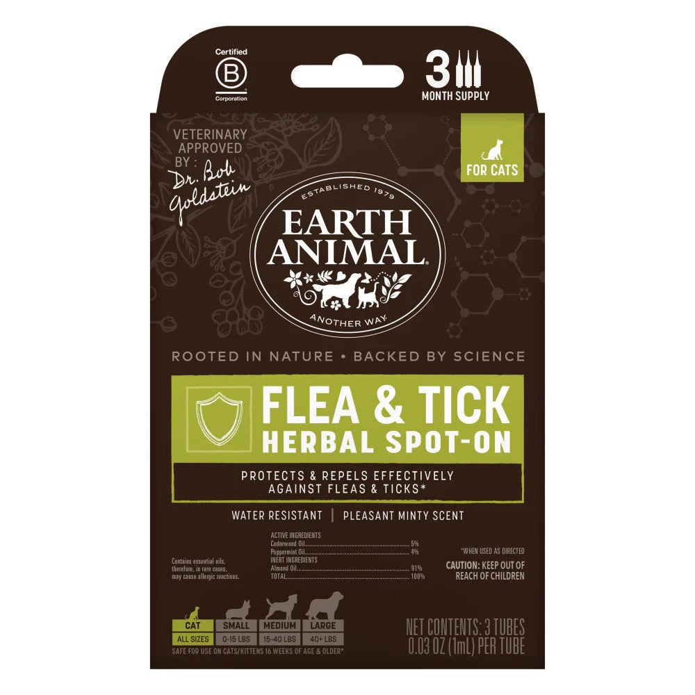Earth Animal Nature's Protection Feline Flea & Tick Herbal Spot-On