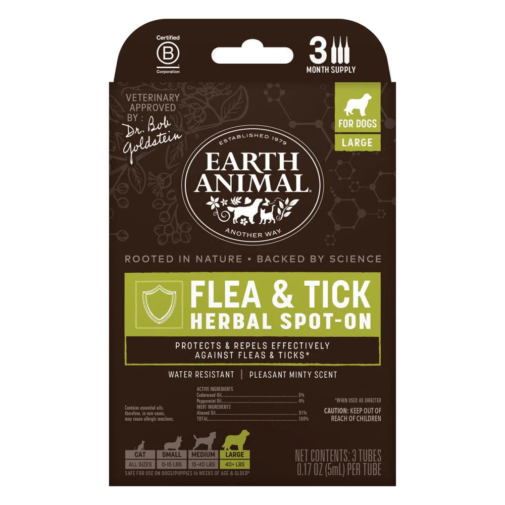 Earth Animal Nature’s Protection Flea & Tick Herbal Spot-On for Dogs