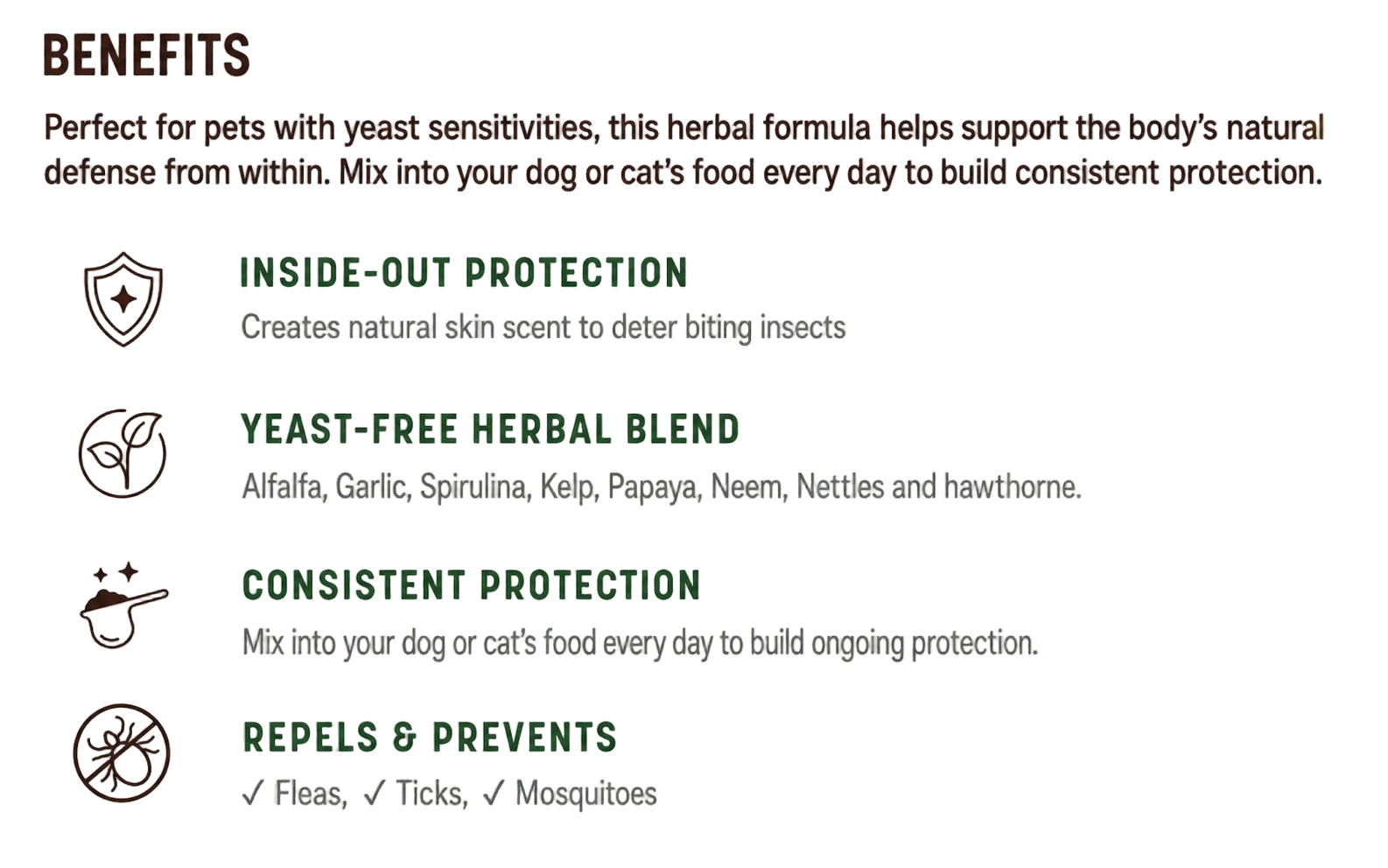Earth Animal Flea & Tick Internal Herbal Powder (Yeast-Free), 8 oz