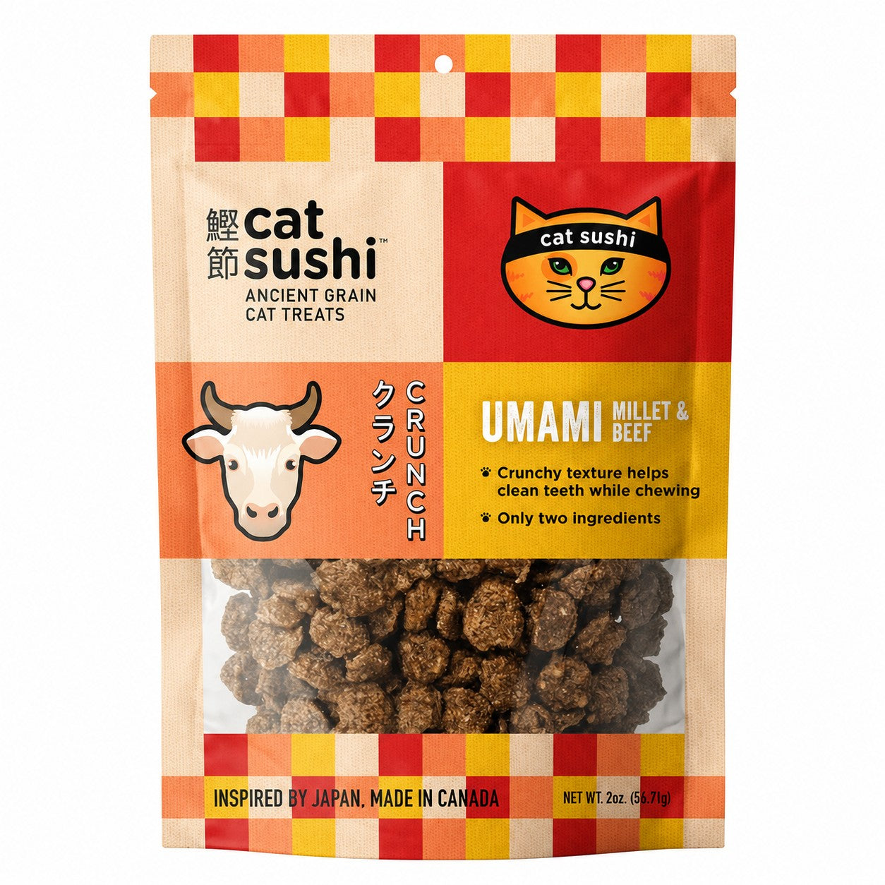 Earthly Cat Sushi Crunchy Millet & Umami Beef Puffs