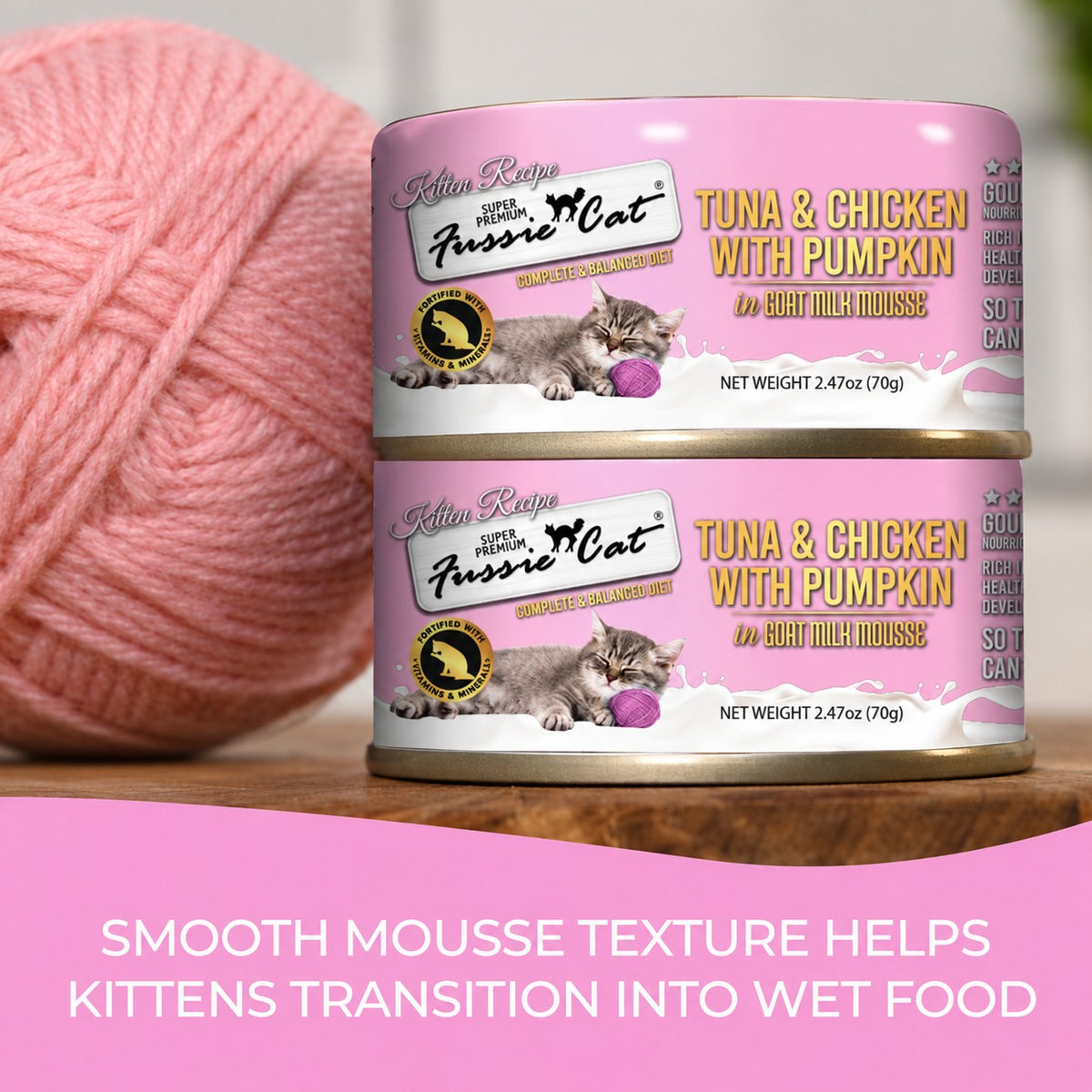 Fussie Cat Kitten Tuna & Chicken with Pumpkin in Goat Milk Mousse