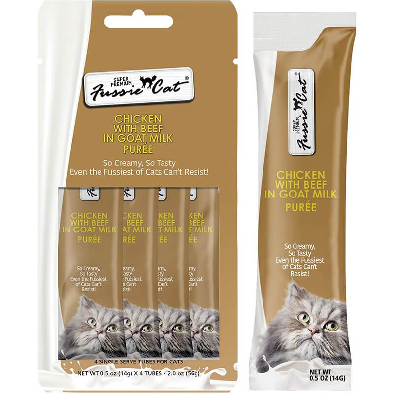 Fussie Cat Puree in Goat Milk Chicken & Beef