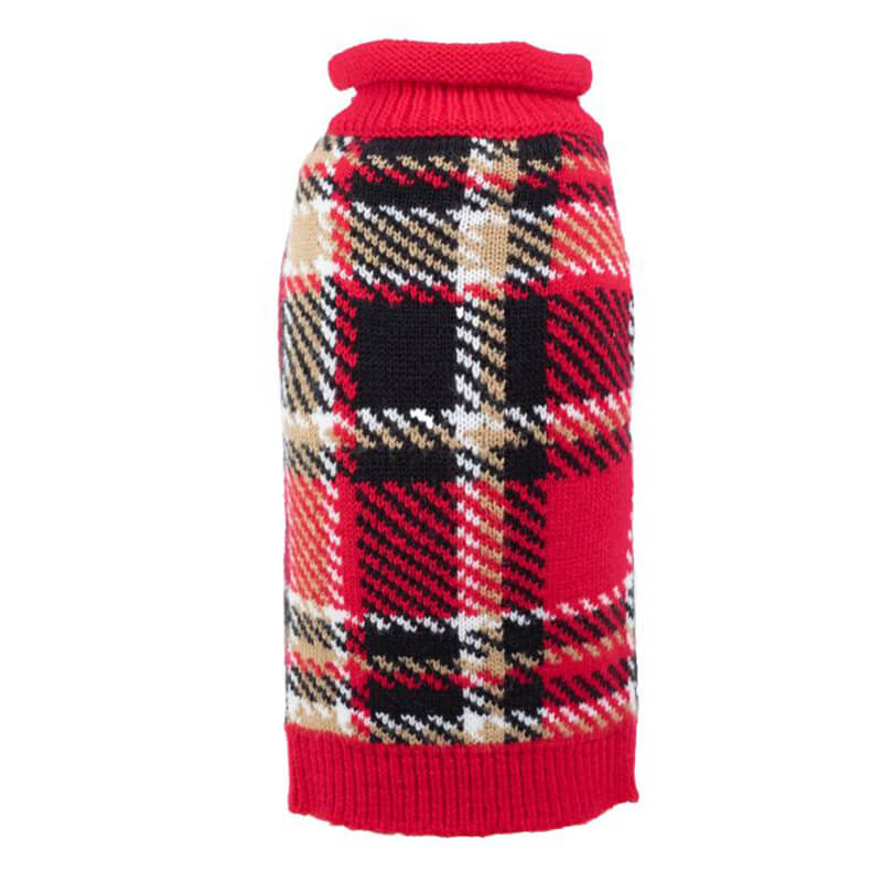The Worthy Dog Red Plaid Sweater