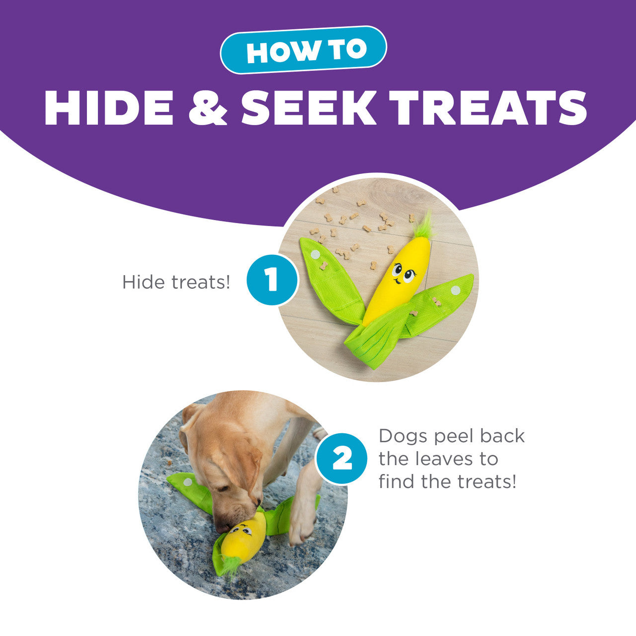 Outward Hound Think N Thrive Hide N' Find Corn Plush Puzzle Treat Ball