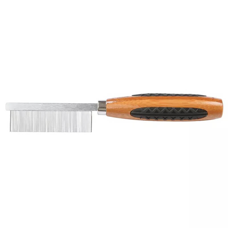 Bass Brushes - A16 Bamboo Handle Fine Tooth Metal Comb