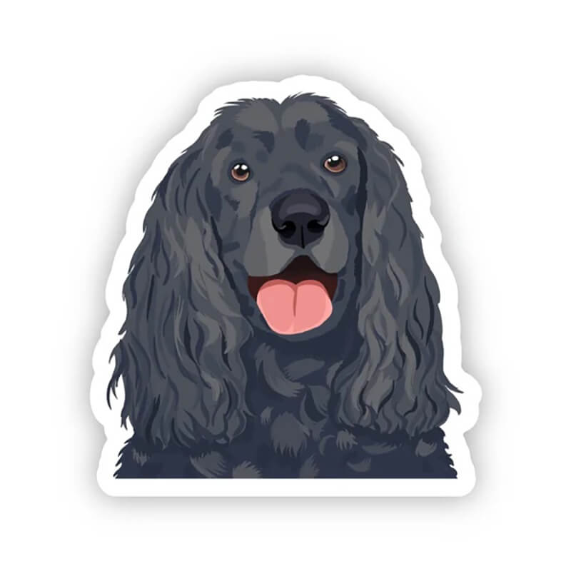Happy Sploot Designs Vinyl Sticker - Black Cocker Spaniel